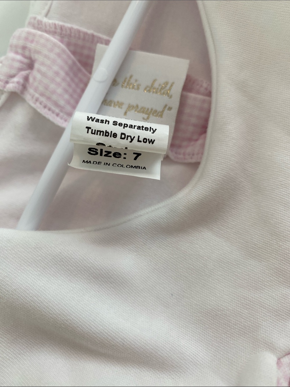 Girls Scallop Collar Gingham Top size 7 - Picture 7 of 7